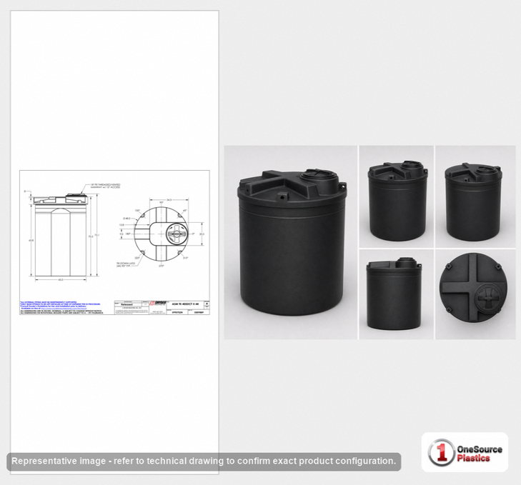Snyder Industries 405 Gallon ASTM XLPE Black Double Wall Tank