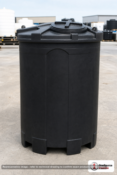 Snyder Industries 275 Gallon ASTM XLPE Black Double Wall Tank. Crosslinked Linear Polyethylene; Black; 63" H x 47" W x 47"