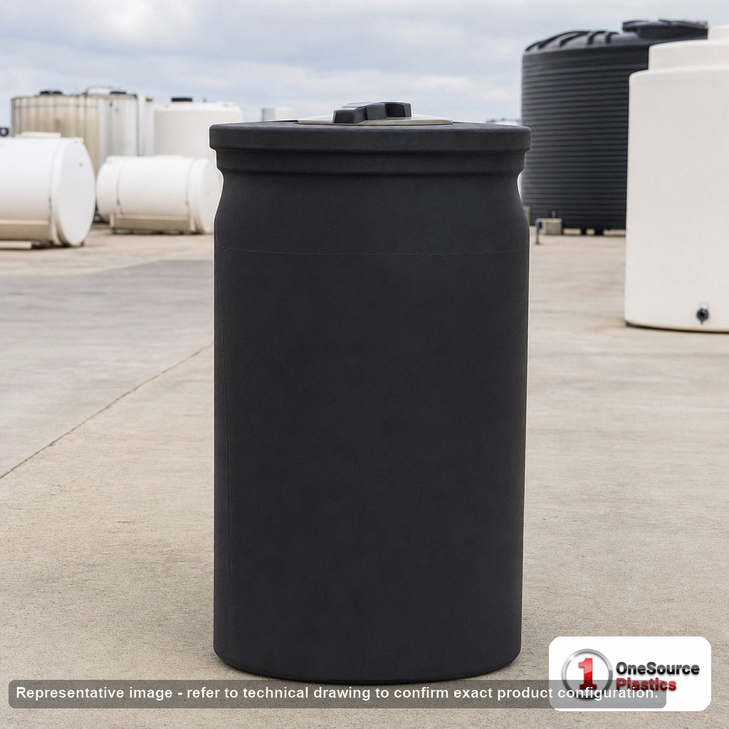 Snyder Industries 60 Gallon ASTM XLPE Black Double Wall Tank. Crosslinked Linear Polyethylene; Black; 41" H x 26" W x 26" L
