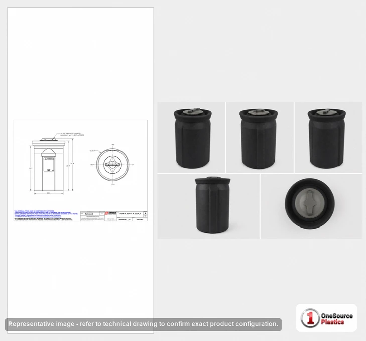 Dimensional spec drawing for Snyder 60 Gallon Double Wall Tank (26" L x 26" W x 41" H)