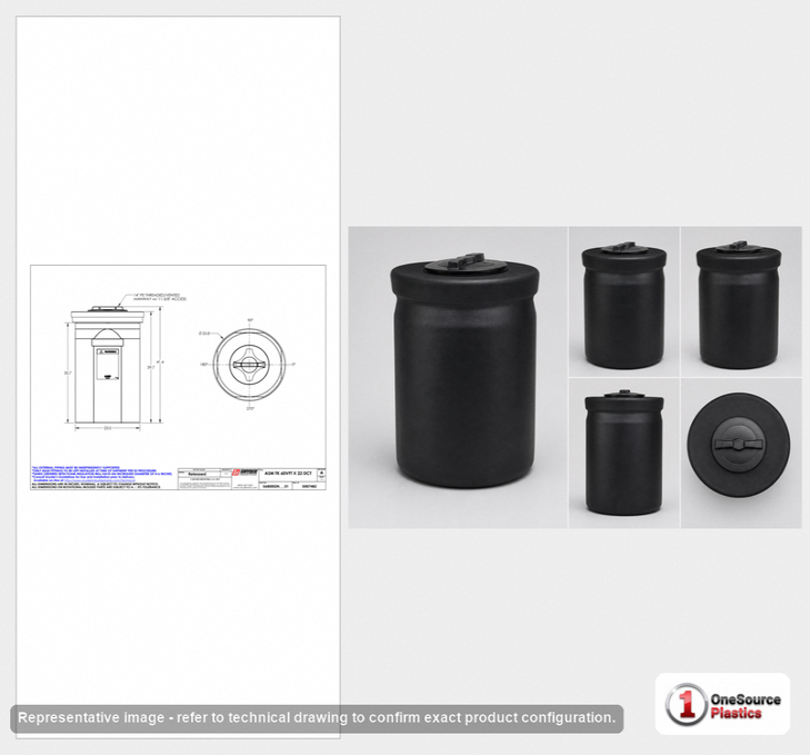 Snyder Industries 60 Gallon ASTM HDPE Black Double Wall Tank