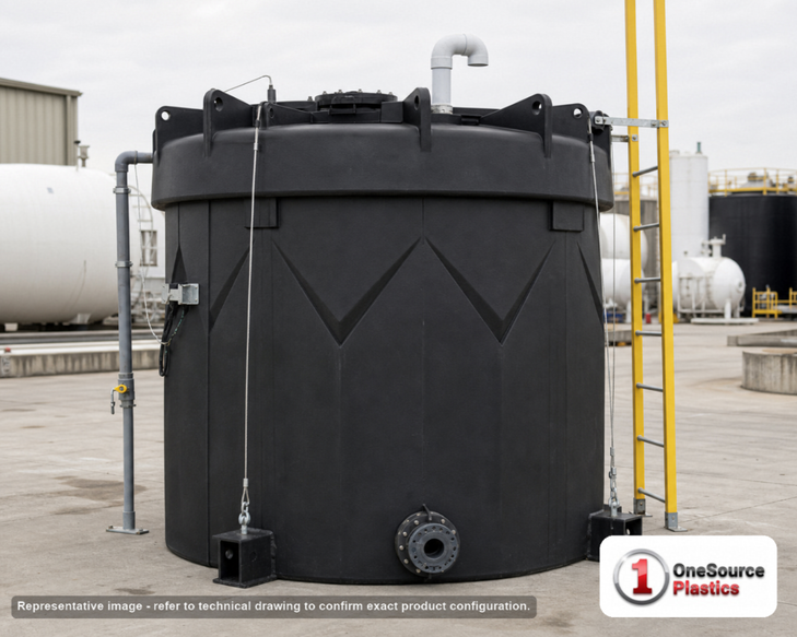 Snyder Industries 1100 Gallon ASTM Black Captor Double Wall Tank. High Density Linear Polyethylene; Black; 104" H x 76" W x