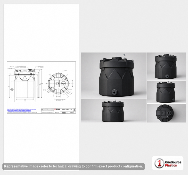 Snyder Industries 1100 Gallon ASTM XLPE Black Captor Double Wall Tank