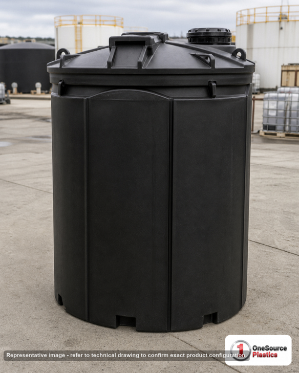 Snyder Industries 500 Gallon ASTM Black Double Wall Tank. High Density Linear Polyethylene; Black; 81" H x 53" W x 53" L