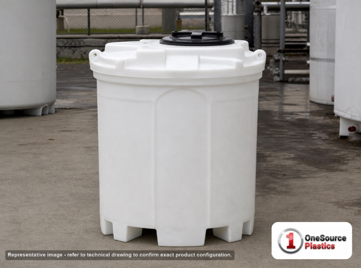Snyder Industries 275 Gallon ASTM XLPE Double Wall Tank. Crosslinked Linear Polyethylene; Natural White; 63" H x 47" W x 47"
