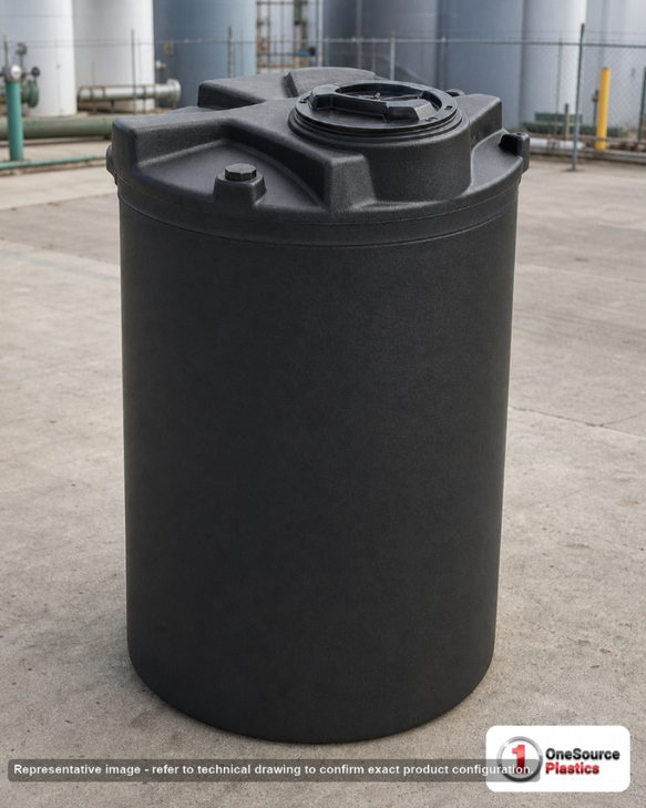 Snyder Industries 120 Gallon ASTM HDPE Black Double Wall Tank. High Density Linear Polyethylene; Black; 51" H x 34" W x 34"