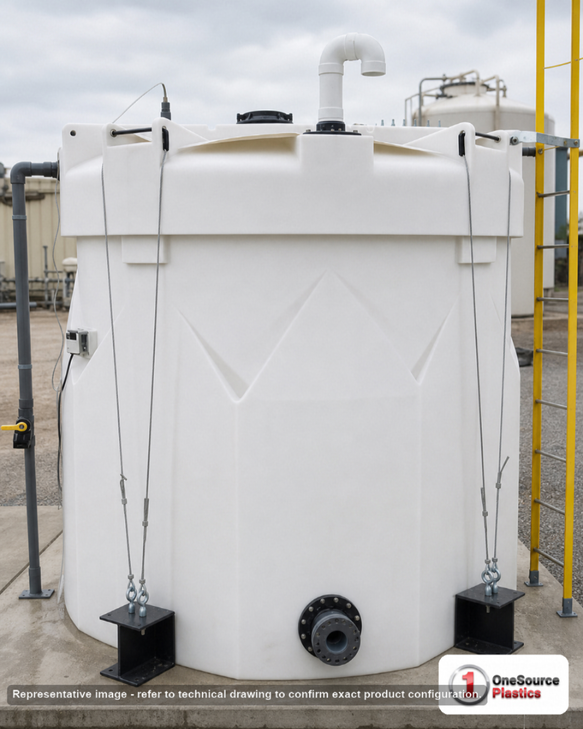 Snyder Industries 10000 Gallon Sodium Hypochlorite (UV) Double Wall Tank. HDLPE #880059; Opaque White; 226" H x 142" W x