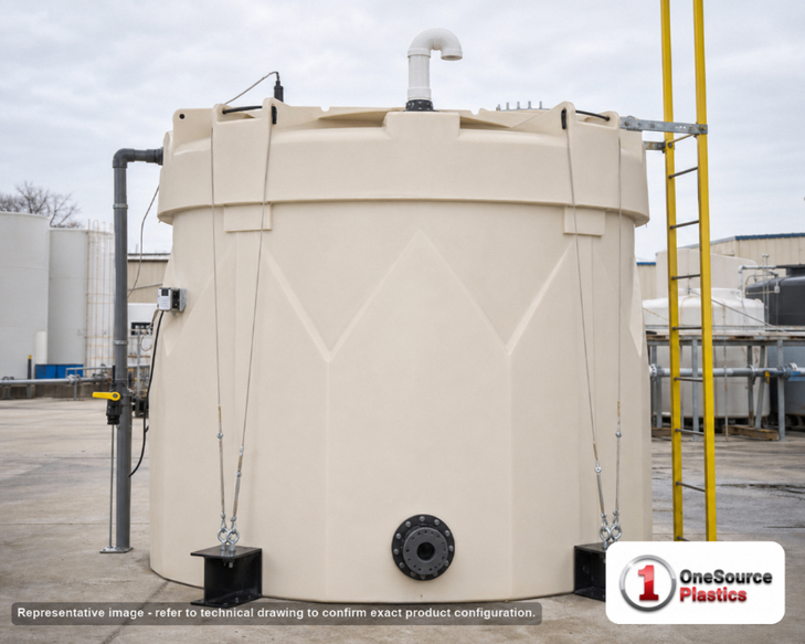 Snyder Industries 6500 Gallon ASTM XLPE Double Wall Tank. Crosslinked Linear Polyethylene; Natural White; 199" H x 120" W x