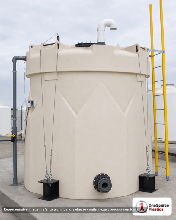 Snyder Industries 5500 Gallon ASTM XLPE Double Wall Tank. Crosslinked Linear Polyethylene; Natural White; 172" H x 120" W x