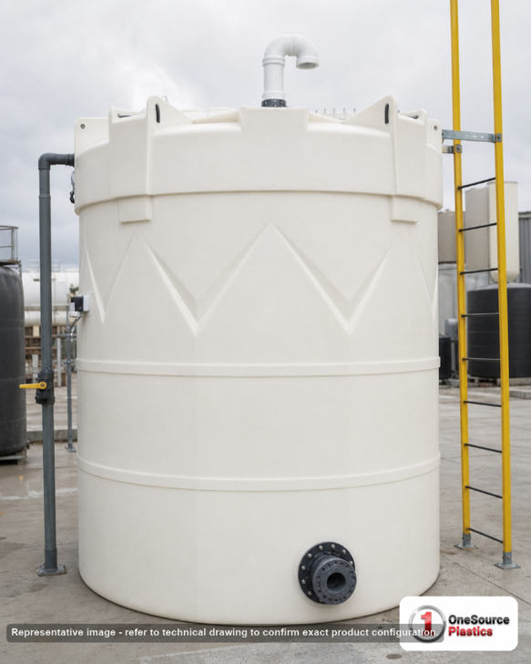 Snyder Industries 5000 Gallon ASTM XLPE Double Wall Tank. Crosslinked Linear Polyethylene; Natural White; 216" H x 102" W x