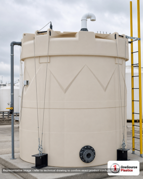 Snyder Industries 5000 Gallon ASTM XLPE Double Wall Tank. Crosslinked Linear Polyethylene; Natural White; 216" H x 102" W x