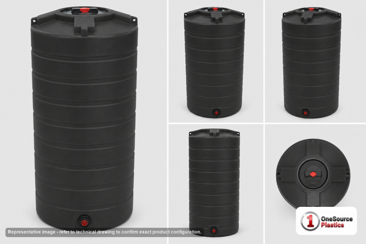 Dimensional spec drawing for Enduraplas 200 Gallon Vertical Storage Tank (30" L x 30" W x 79" H)
