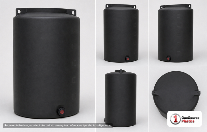 Enduraplas 340 Gallon Black Vertical Storage Tank