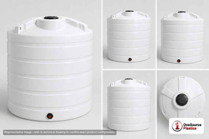 Enduraplas 1550 Gallon White Vertical Storage Tank