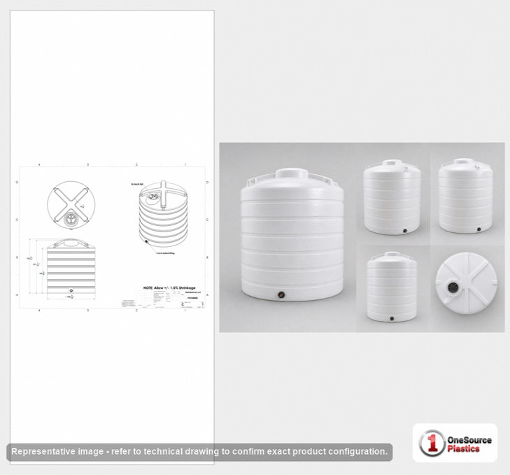 Enduraplas 4000 Gallon White Vertical Storage Tank