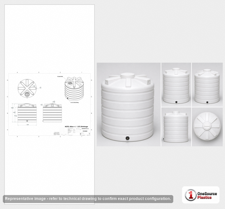 Enduraplas 5050 Gallon White Vertical Storage Tank