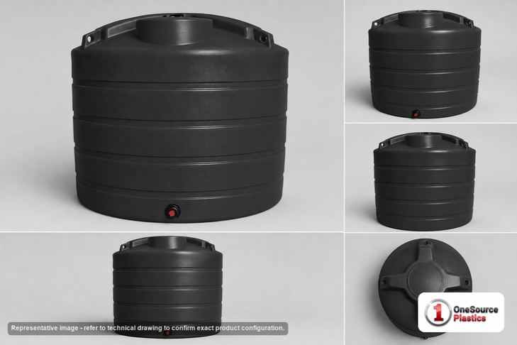 Enduraplas 1650 Gallon Black Vertical Storage Tank