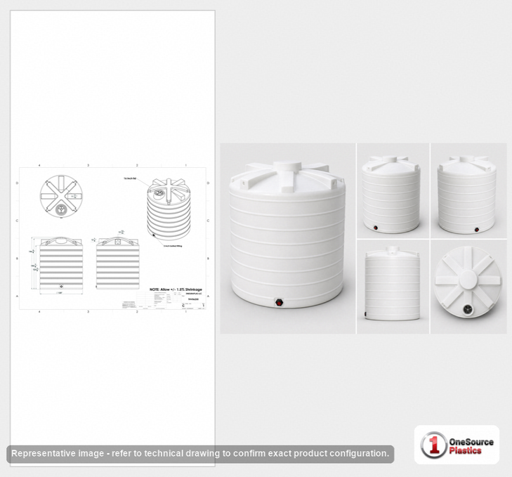 Enduraplas 6250 Gallon White Vertical Storage Tank