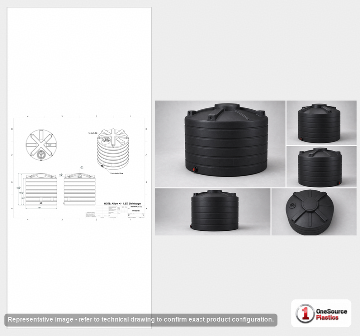 Enduraplas 3100 Gallon Black Vertical Storage Tank