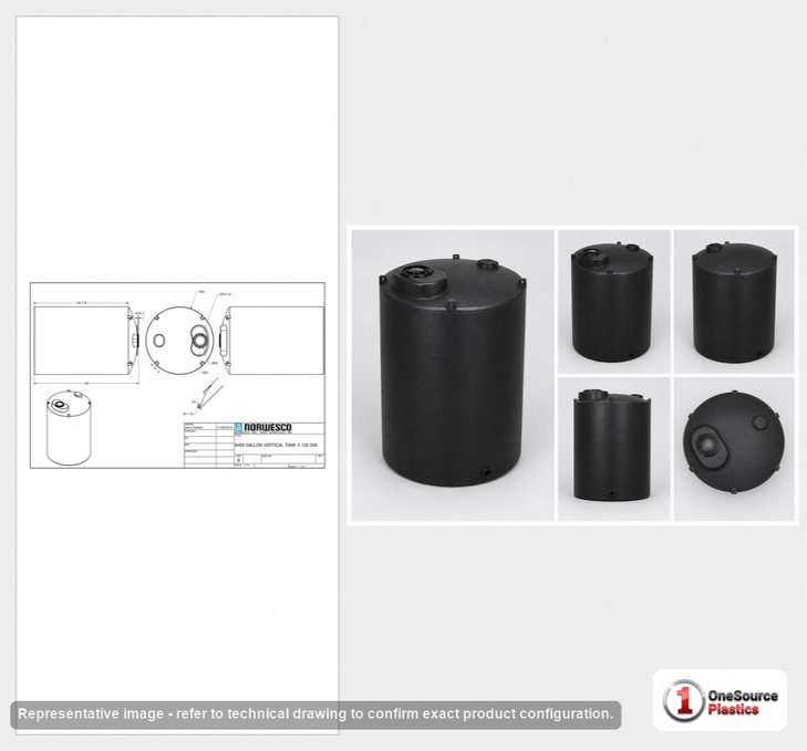Norwesco 8400 Gallon Black Heavy Duty Vertical Storage Tank