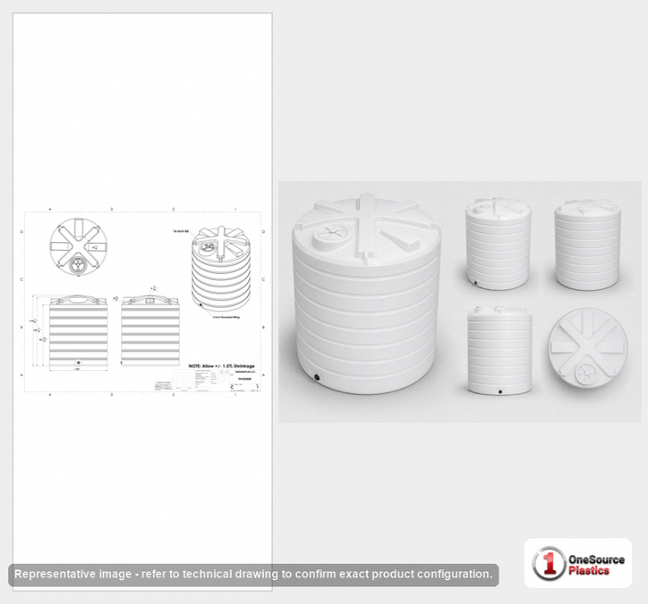 Enduraplas 2500 Gallon White Vertical Storage Tank