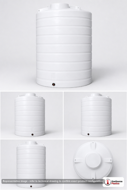 Enduraplas 3000 Gallon White Vertical Storage Tank