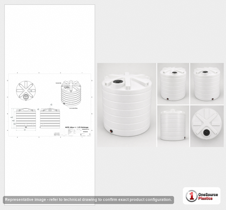 Enduraplas 3100 Gallon White Vertical Storage Tank