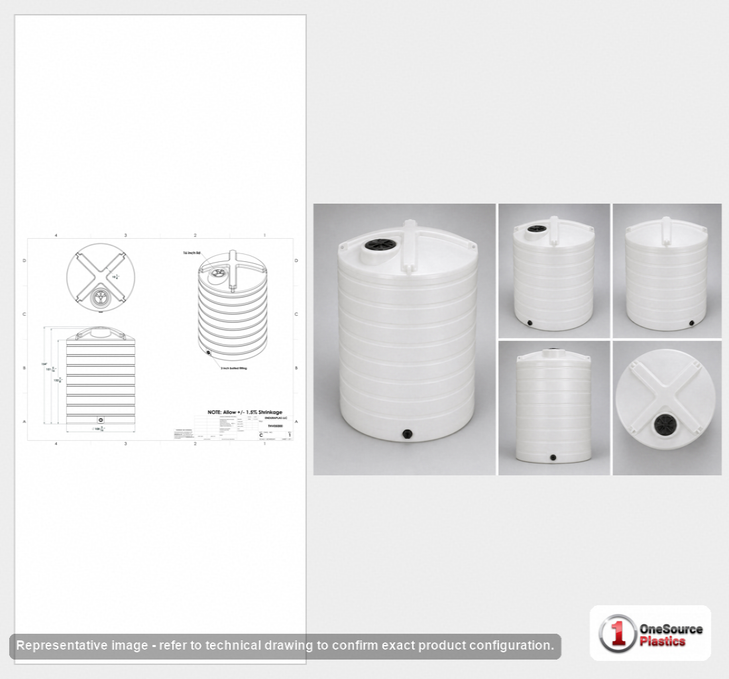 Enduraplas 5000 Gallon White Vertical Storage Tank