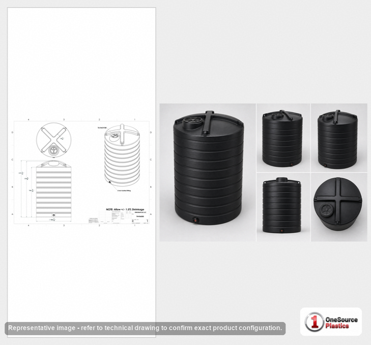 Enduraplas 6000 Gallon Black Vertical Storage Tank