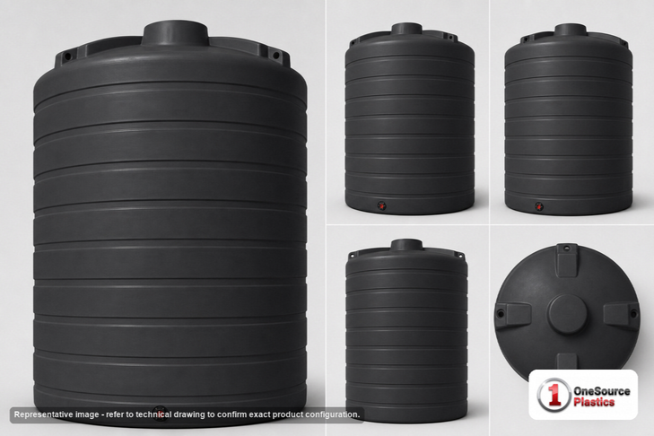Enduraplas 10000 Gallon Black Vertical Storage Tank