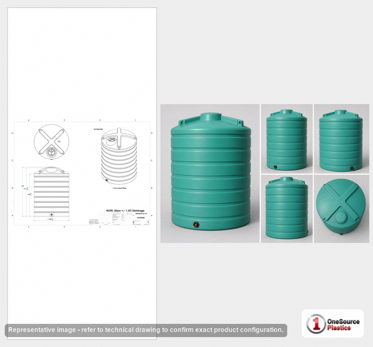 Enduraplas 5000 Gallon Green Vertical Storage Tank