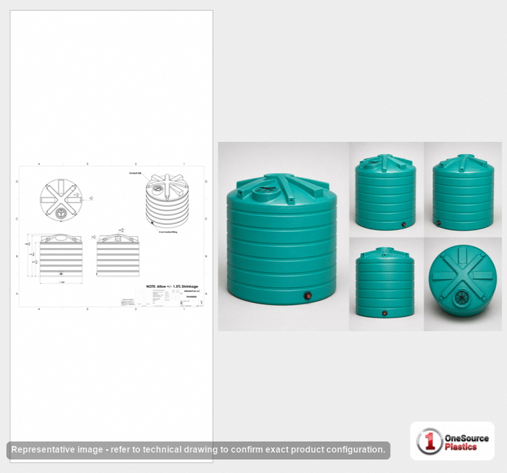 Enduraplas 5050 Gallon Green Vertical Storage Tank