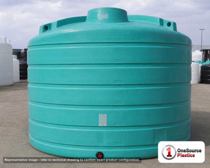 Enduraplas 7011 Gallon Green Vertical Storage Tank. Polyethylene; Green; 126" H x 144" W x 144" L; fittings: 1 Outlet, 1