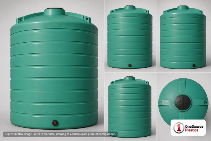 Enduraplas 10000 Gallon Green Vertical Storage Tank