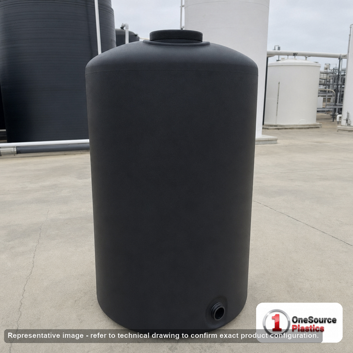 Bushman 100 Gallon Black Vertical Water Storage Tank. 100 gallon capacity; Polyethylene; Black; 47" H x 26" W x 26" L