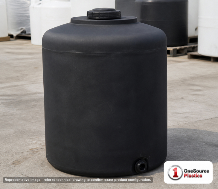 Bushman 65 Gallon Black Vertical Water Storage Tank. 65 gallon capacity; Polyethylene; Black; 31" H x 26" W x 26" L