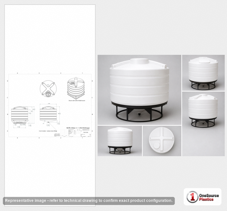 Enduraplas 1350 Gallon White Cone Bottom Tank