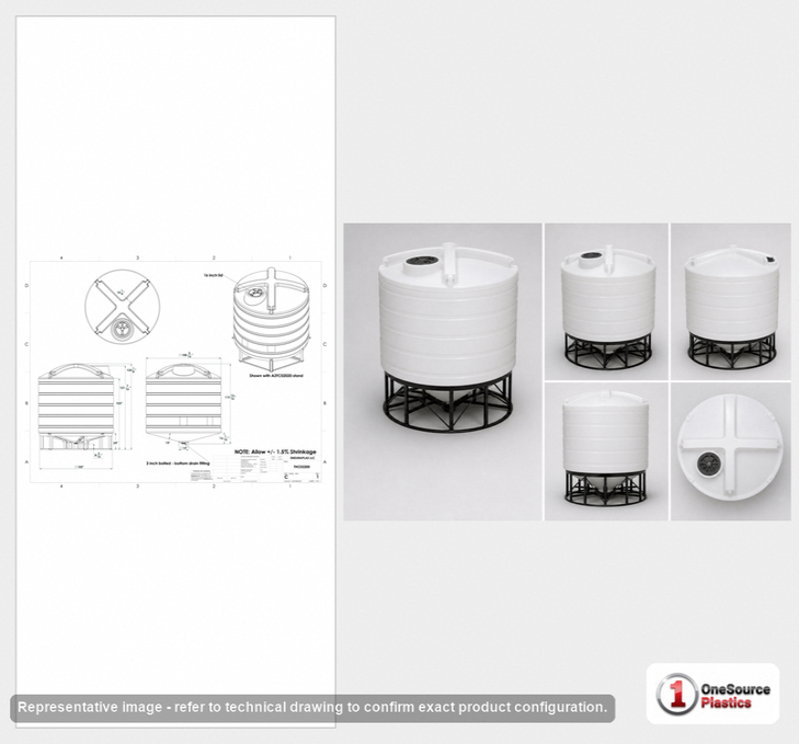 Enduraplas 3200 Gallon White Cone Bottom Tank