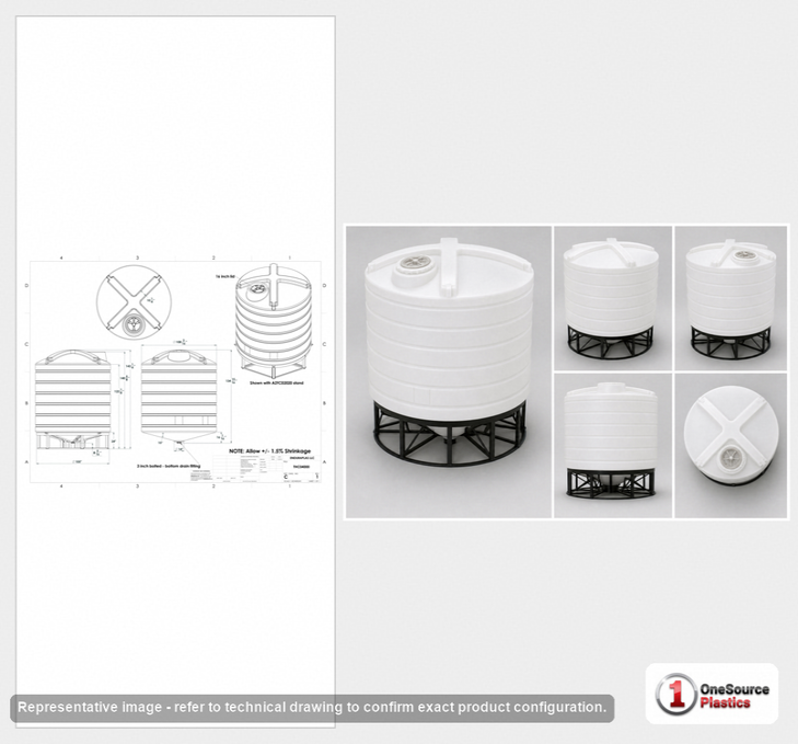 Enduraplas 4000 Gallon White Cone Bottom Tank