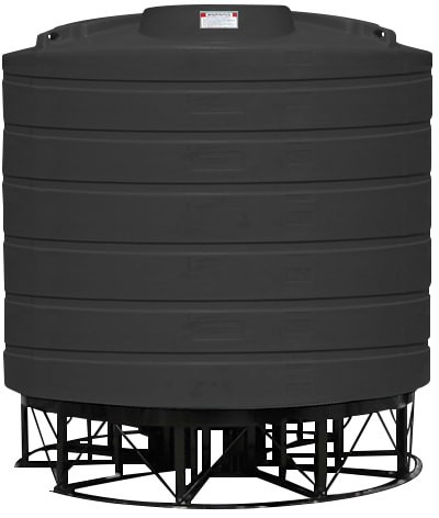 Enduraplas 4000 Gallon Black Cone Bottom Tank with Stand