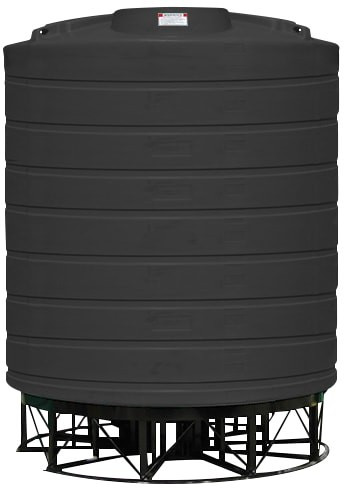 Enduraplas 5000 Gallon Black Cone Bottom Tank with Stand