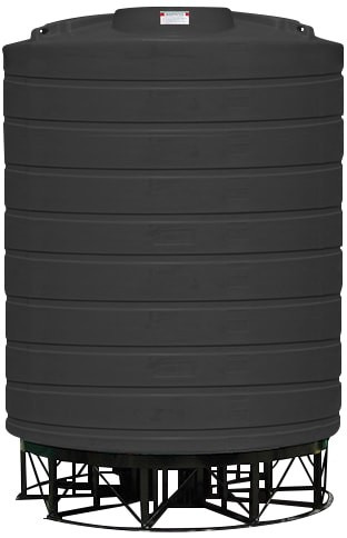 Enduraplas 6000 Gallon Black Cone Bottom Tank with Stand