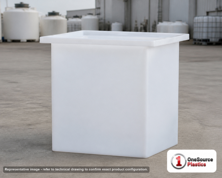 Chem-Tainer 37 Gallon PE Rectangular Open Top Tank. Manufacturer part number TC-R182418A.