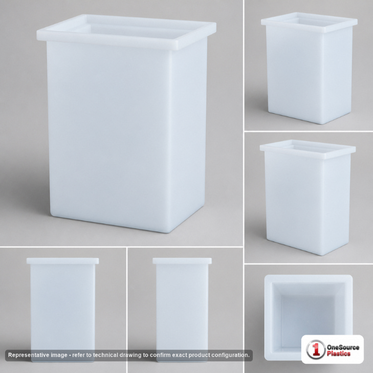 Dimensional spec drawing for Chem-Tainer 44 Gallon Rectangular Open Top Tank (27.87" L x 21.87" W x 25.75" H)