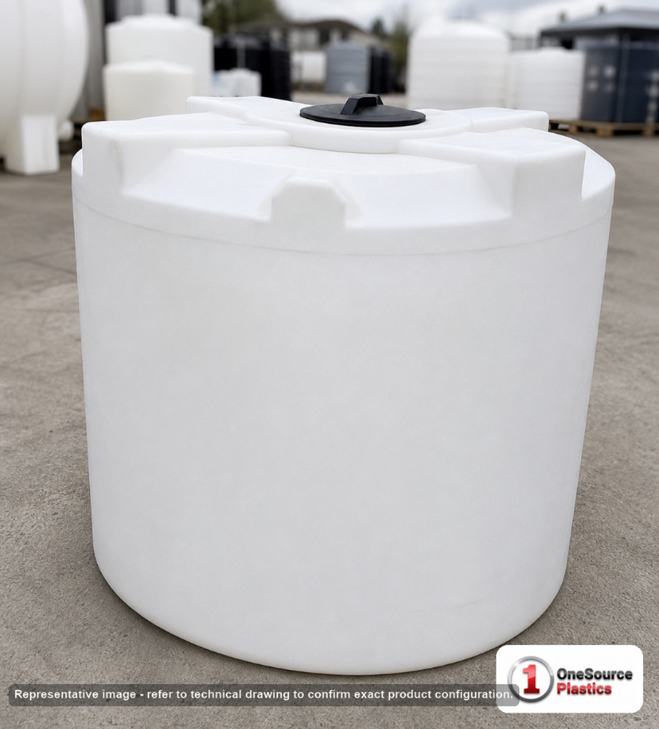 Norwesco 130 Gallon HD Vertical Storage Tank. Polyethylene; Natural White; dimensions 45.0in H x 32.0in W x 32.0in L; 60.0 lb empty; 1.9 specific gravity rating; fittings: 1 Manway / Lid; max temp 120 deg  F / 48 deg  C; 3 Year Warranty. Manufacturer part number 42441. Sold by OneSource Plastics (https://www.onesourceplastics.com).