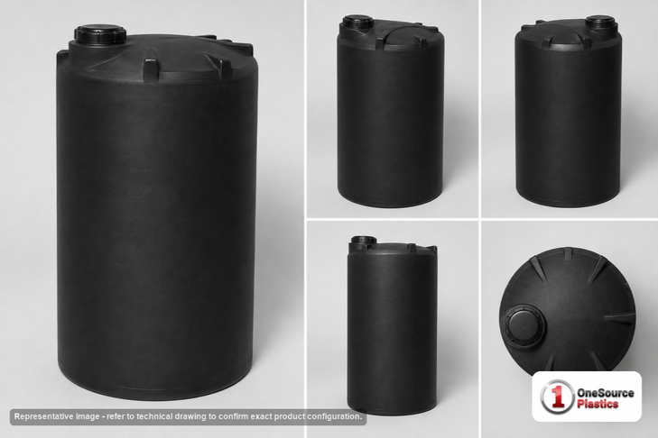 Snyder Industries 850 Gallon ASTM XLPE Black Heavy Duty Vertical Storage Tank