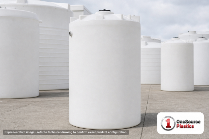 Snyder Industries 850 Gallon ASTM XLPE Heavy Duty Vertical Storage Tank. Crosslinked Linear Polyethylene; Natural White