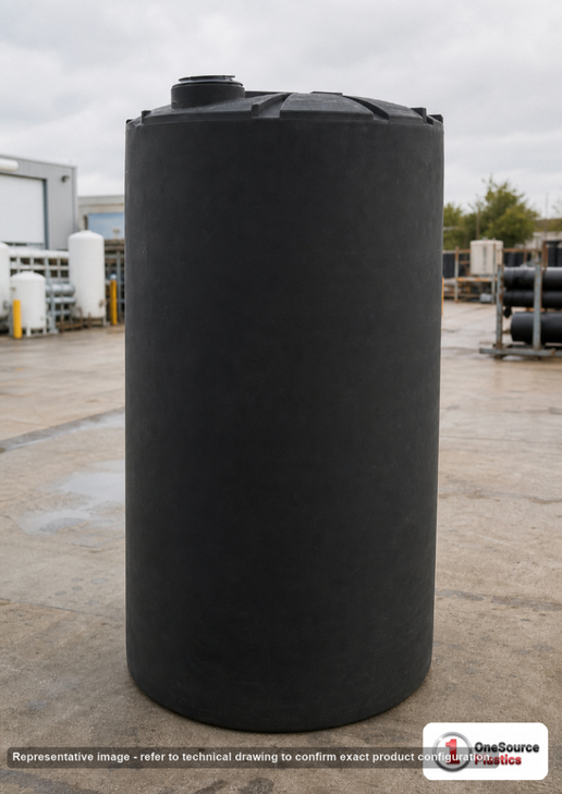 Snyder Industries 850 Gallon ASTM Black Heavy Duty Vertical Storage Tank. High Density Linear Polyethylene; Black; 117" H x