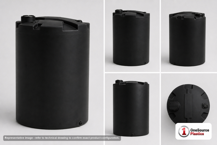 Snyder Industries 850 Gallon ASTM Black Heavy Duty Vertical Storage Tank