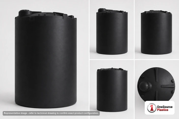 Dimensional spec drawing for Snyder 10500 Gallon Vertical Storage Tank (142" L x 142" W x 169" H)